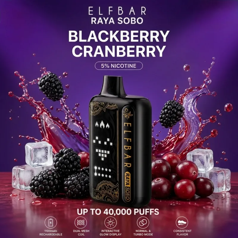 Elf Bar Raya SOBO 40K Puffs – Blackberry Cranberry