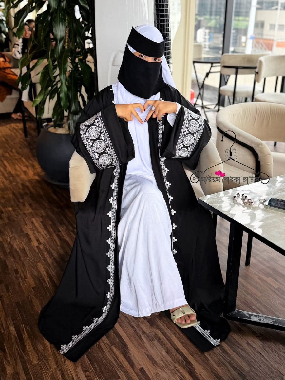 Abaya Borka – Original Dubai Fabric with Embroidery Work